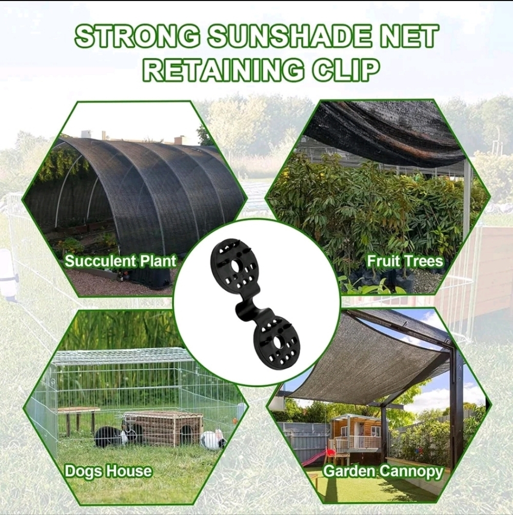 150 Pcs Shade Cloth Plastic Clips Garden Netting Fixing Clamps Black USA